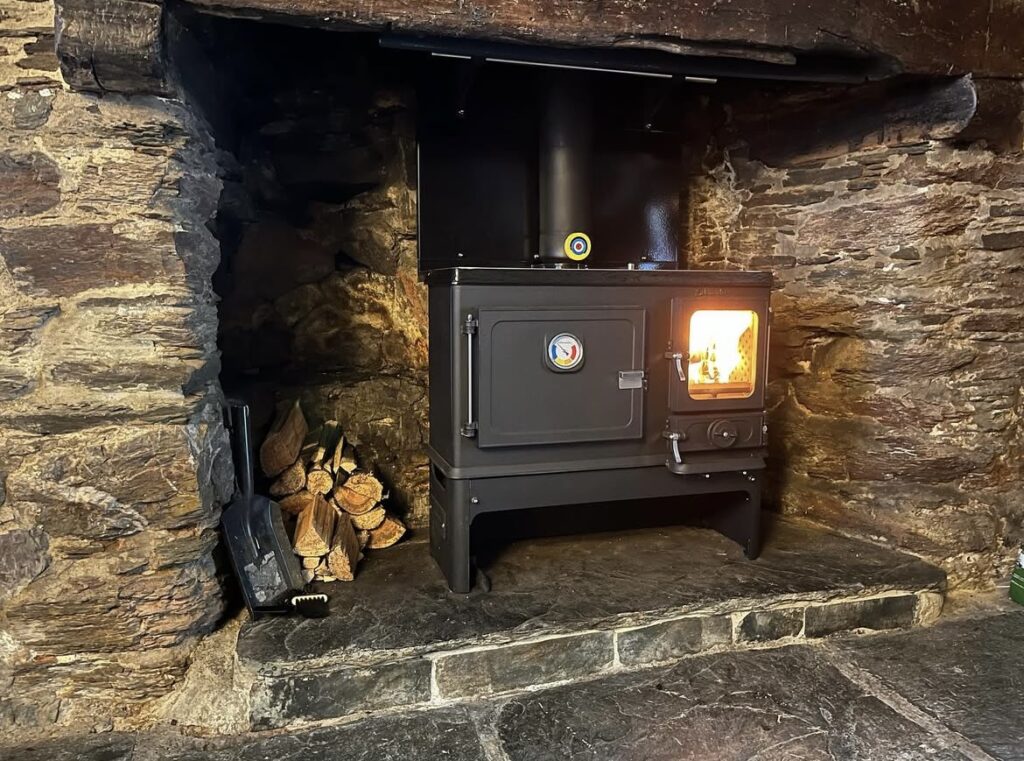 cooking on a wood burning stove