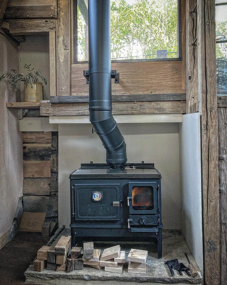 cooking on a wood burning stove