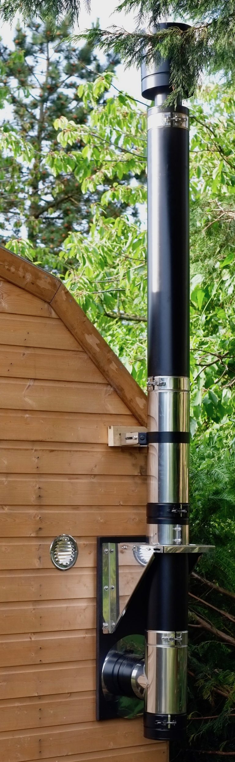 installing a small stove in a shed