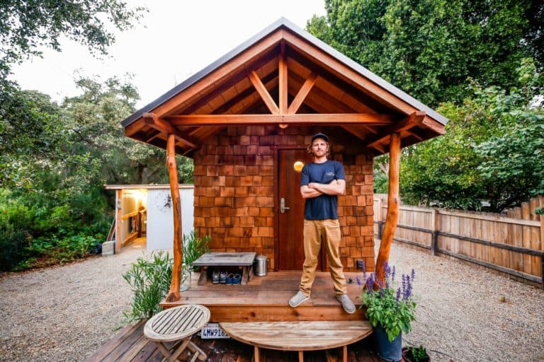 small stove installed in a tiny home 4