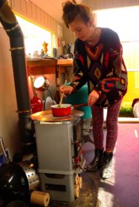 cooking on a woodstove