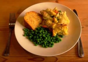 fish pie recipe cooking on your small stove