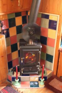 Small Stove Installed in a Canal Boat