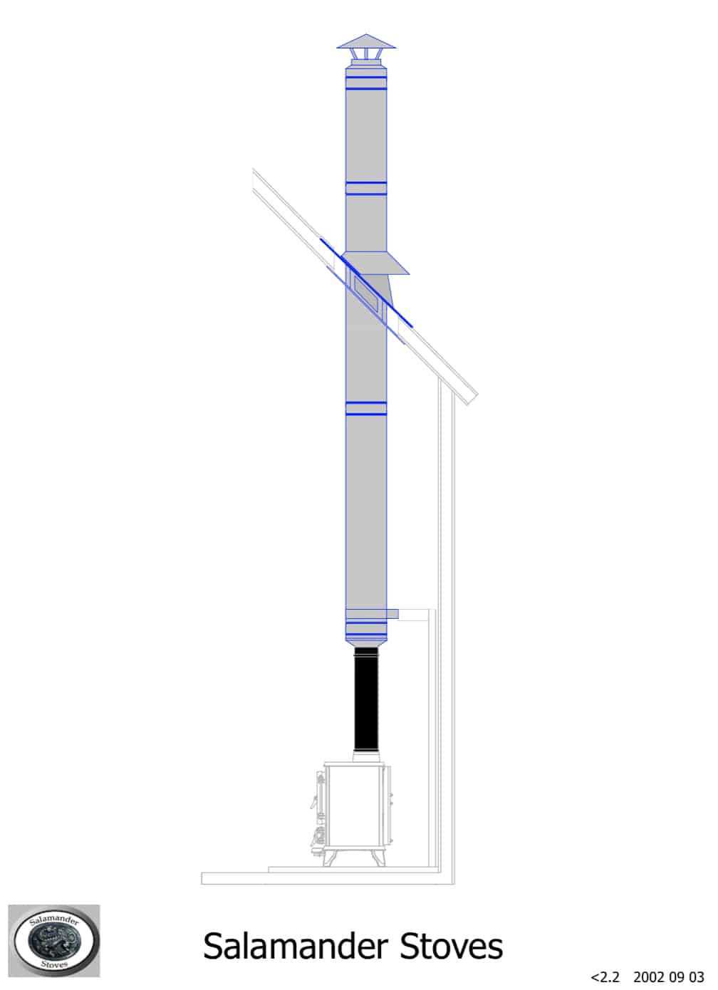 Log cabin small stove flue kit 2