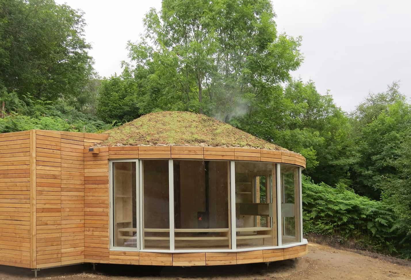 Small Stove In a Roundhouse Yurt 1