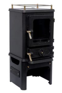 Hobbit Stove With Brass, Stand and Gallery Rail