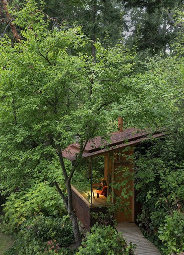 small stove in a cabin designed by cutler anderson 7