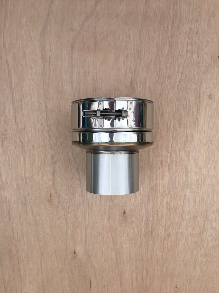 100mm adaptor appliance connector for small wood stoves single wall to twin wall insulated flue pipe 1