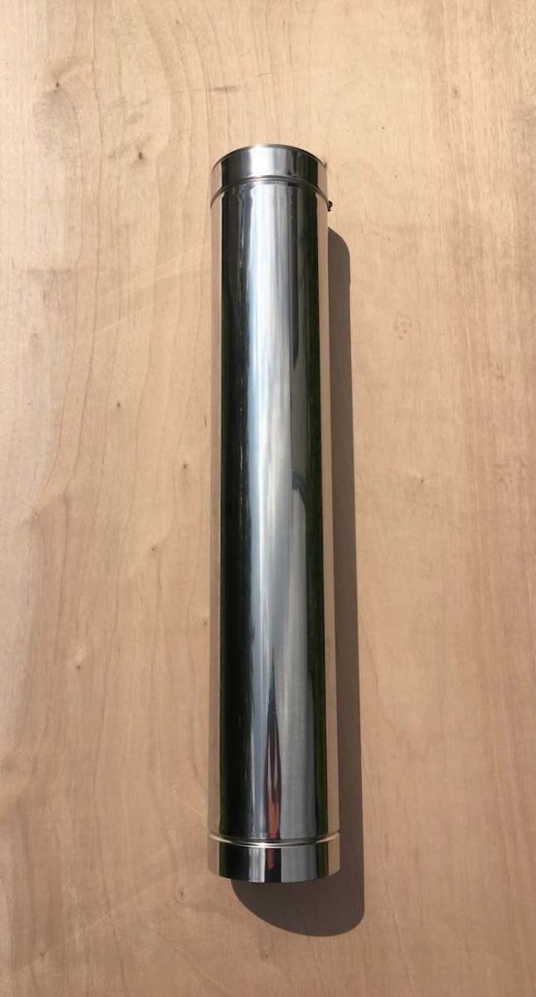 125mm twin wall insulated flue pipe 1000mm length for small wood stoves 1