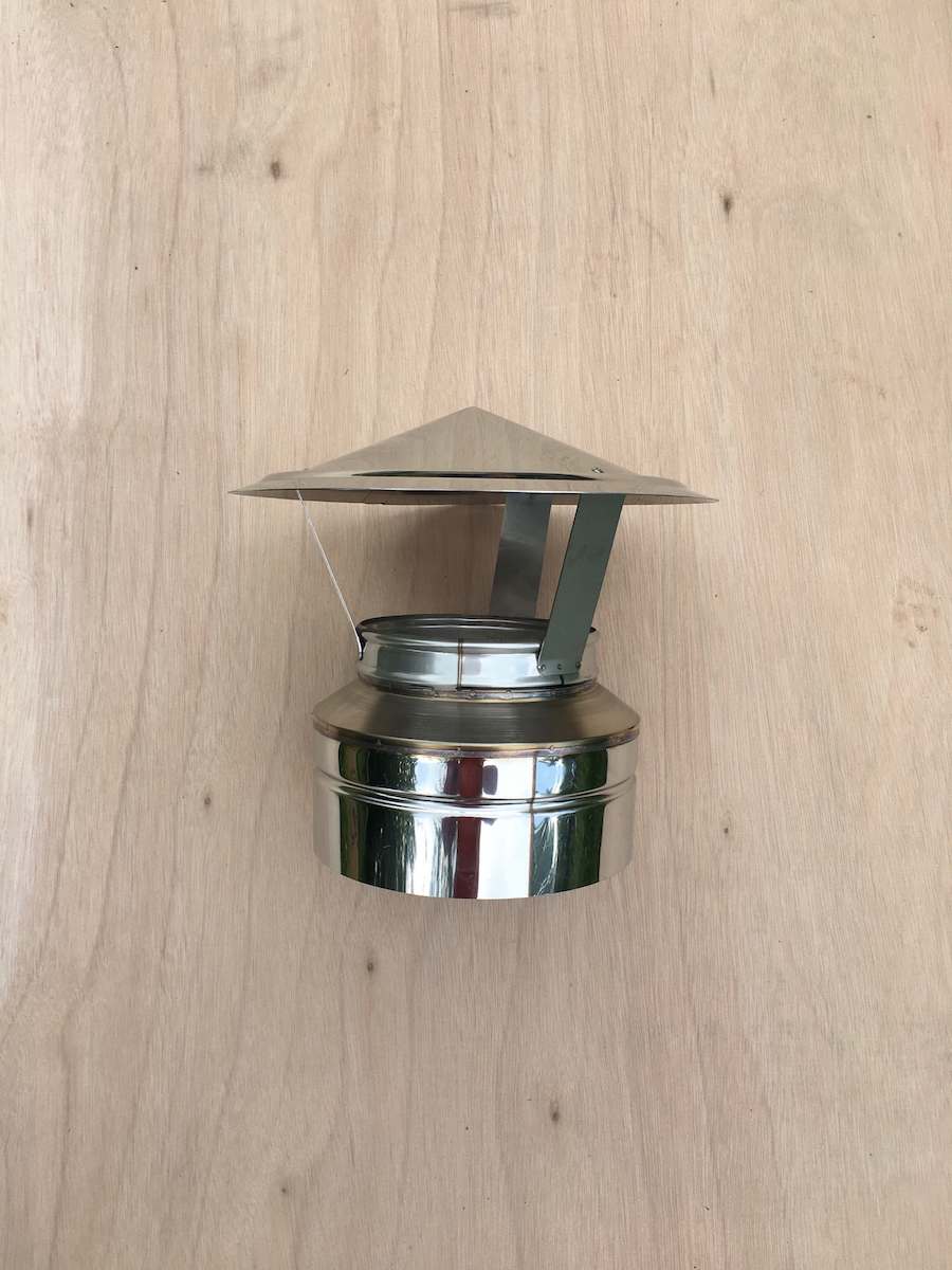 125mm twin wall insulated flue standard rain cap cowl for small wood stoves 1