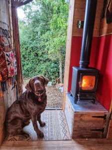small wood burning stove in a converted removals lorry campervan 5