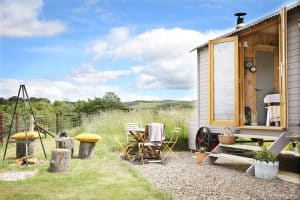 the hobbit small wood burning stove installed in a shepherds hut westfield house farm 17