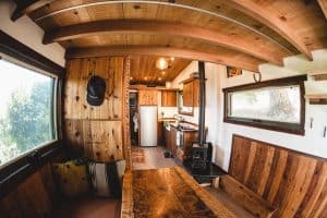 Atlas Vans El Toro Small Wood Burning Stove Installed In A Tiny Home