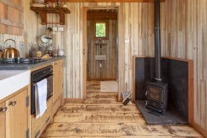Hobbit Small Wood Burning Stove Installed In A Shepherds Hut Dunmore Northumberland 2