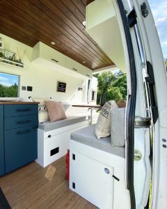 Hobbit small wood burning stove installed in a Mercedes Sprinter by Vanfolk 7