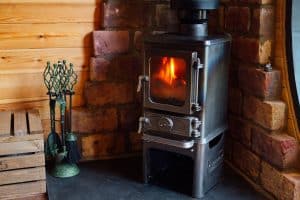 Salamander Stoves The Hobbit Small Wood Burning Stove Installed In A Cabin Vilberie The Orchard At Fenny Castle 3