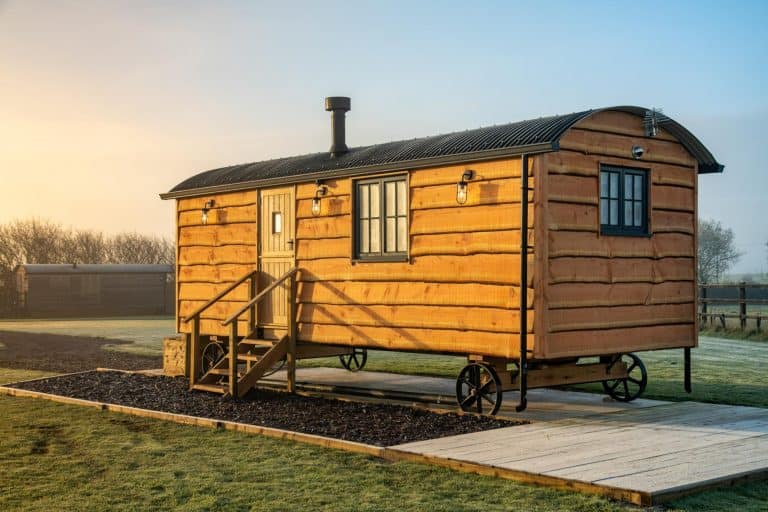 Salamander Stoves The Hobbit Small Wood Burning Stove Installed In A Shepherds Hut Monkwood Shepherds Hut Ockeridge Retreats 1