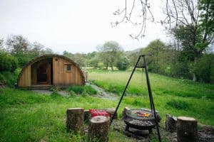 The Hobbit small wood burning stove installed in a log cabin in Wales 10