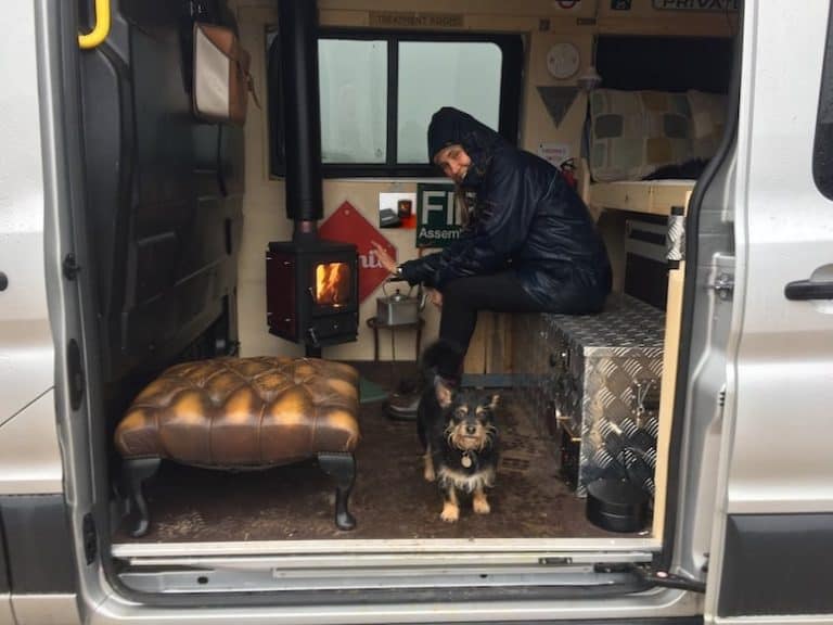 Installing A Small Wood Burning Stove Into A Van. Salamander Stoves