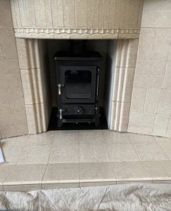 Salamander Stoves - The Hobbit Small Wood Burning Stove Installed Into A Victorian Fireplace - Cheshire Stoves 12