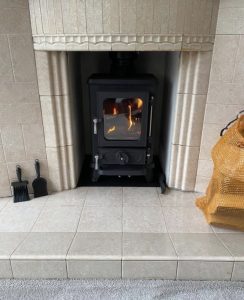 Salamander Stoves - The Hobbit Small Wood Burning Stove Installed Into A Victorian Fireplace - Cheshire Stoves 13