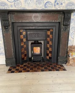Salamander Stoves The Hobbit Small Wood Burning Stove Installed Into A Victorian Fireplace Cheshire Stoves 15