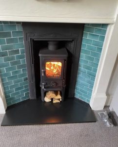 Salamander Stoves The Hobbit Small Wood Burning Stove Installed Into A Victorian Fireplace Cheshire Stoves 3