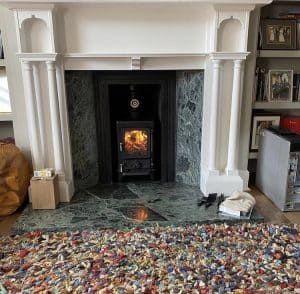 Salamander Stoves - The Hobbit Small Wood Burning Stove Installed Into A Victorian Fireplace - Cheshire Stoves 6