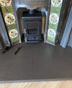 Salamander Stoves - The Hobbit Small Wood Burning Stove Installed Into A Victorian Fireplace - Cheshire Stoves 9