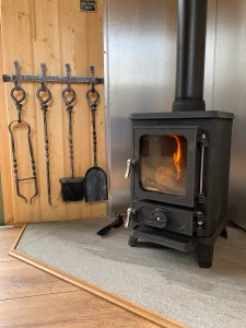 Salamander Stoves The Hobbit Small Wood Burning Stove Installed Into A Shepherds Hut The Stone Wall Hideaway 1
