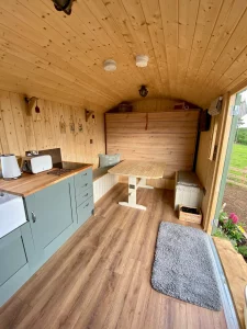 Salamander Stoves The Hobbit Small Wood Burning Stove Installed Into A Shepherds Hut The Stone Wall Hideaway 6