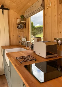 Salamander Stoves The Hobbit Small Wood Burning Stove Installed Into A Shepherds Hut The Stone Wall Hideaway 7
