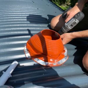 Salamander Stoves Fitting a Silicone Boot Roof Flashing 3