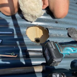 Salamander Stoves Installing a Wood Burner into a Shepherd's Hut Exposed Roof Hole