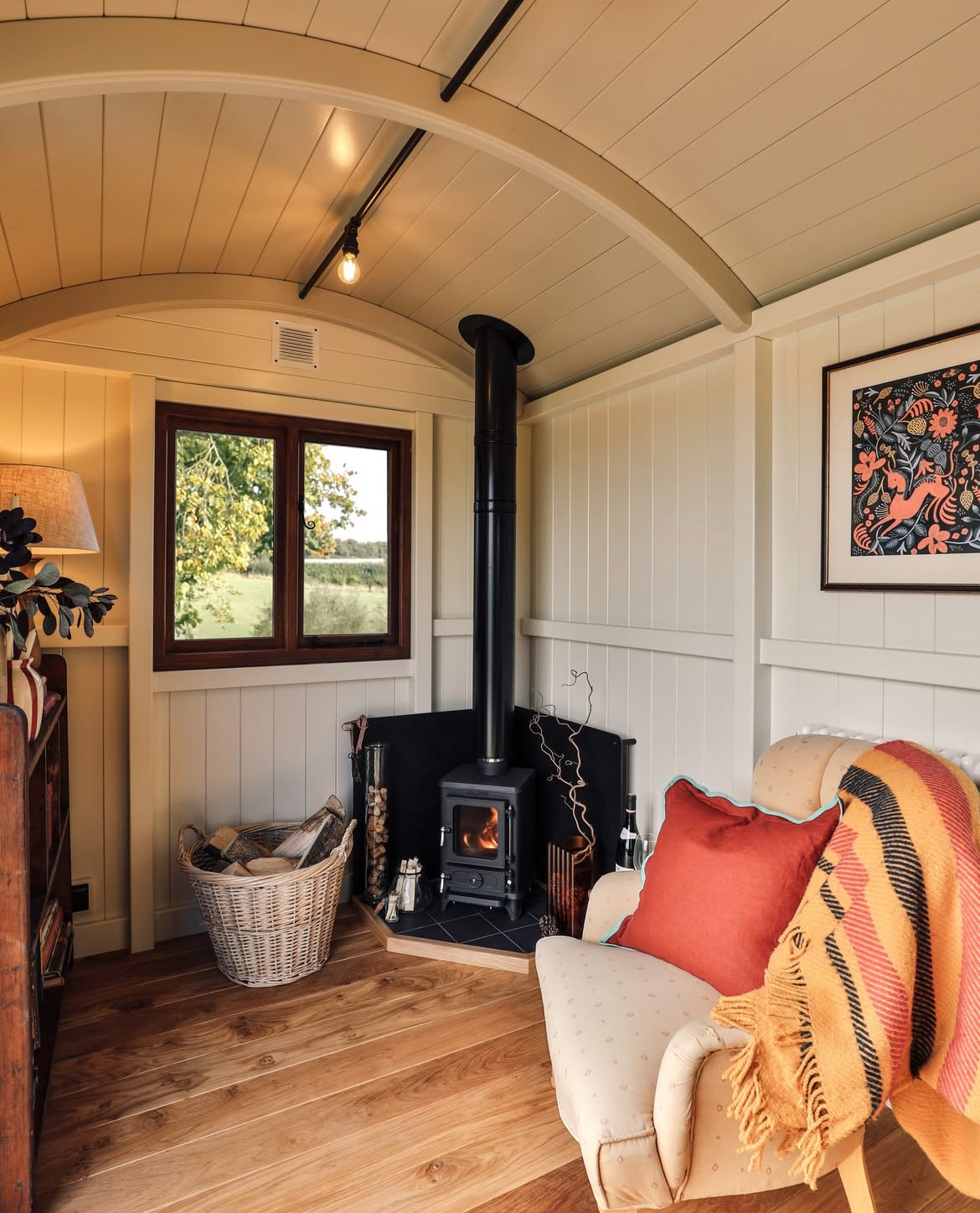 shepherds hut small wood stove
