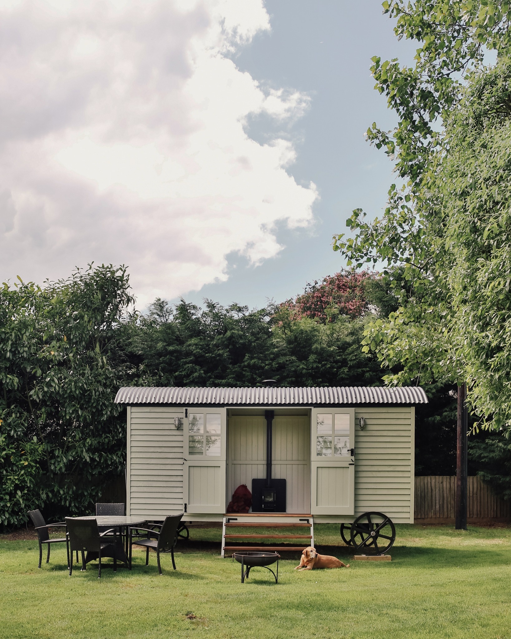 Red sky shepherds huts