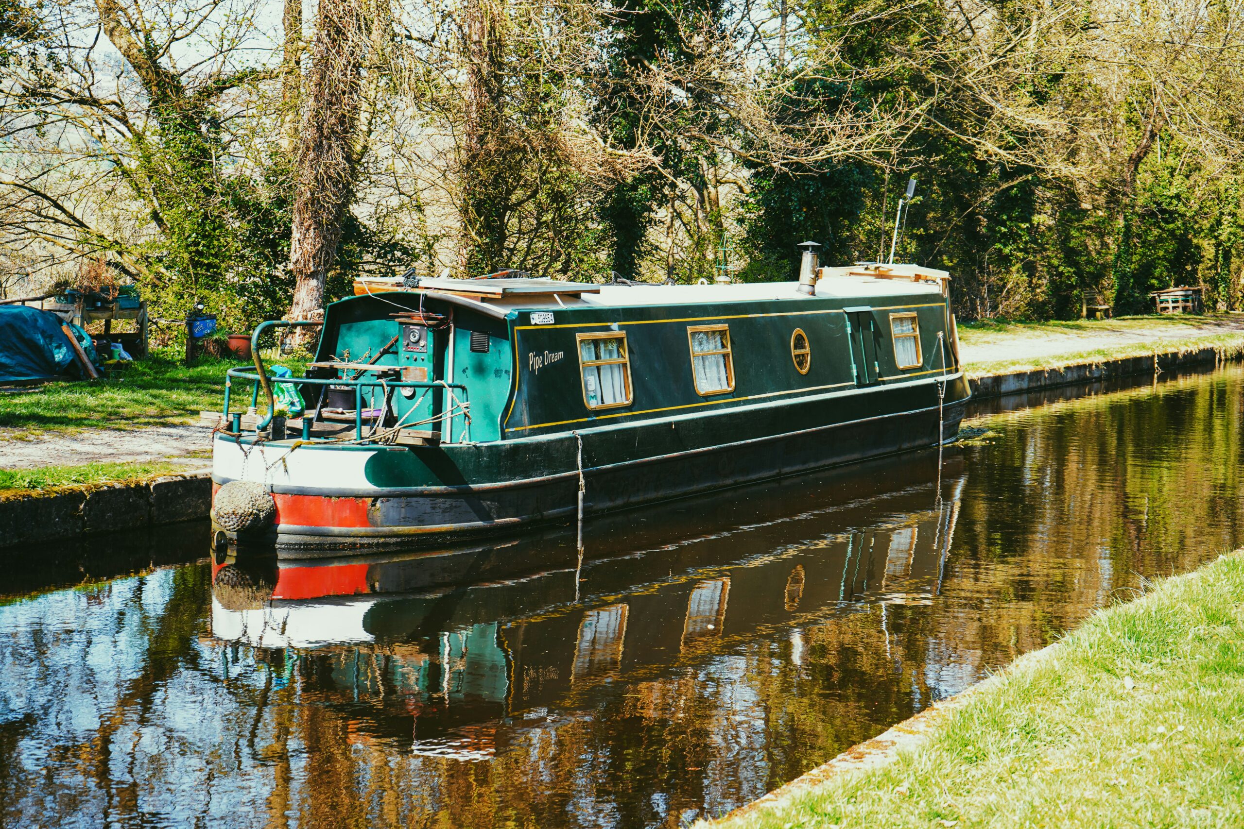 narrow boat on river