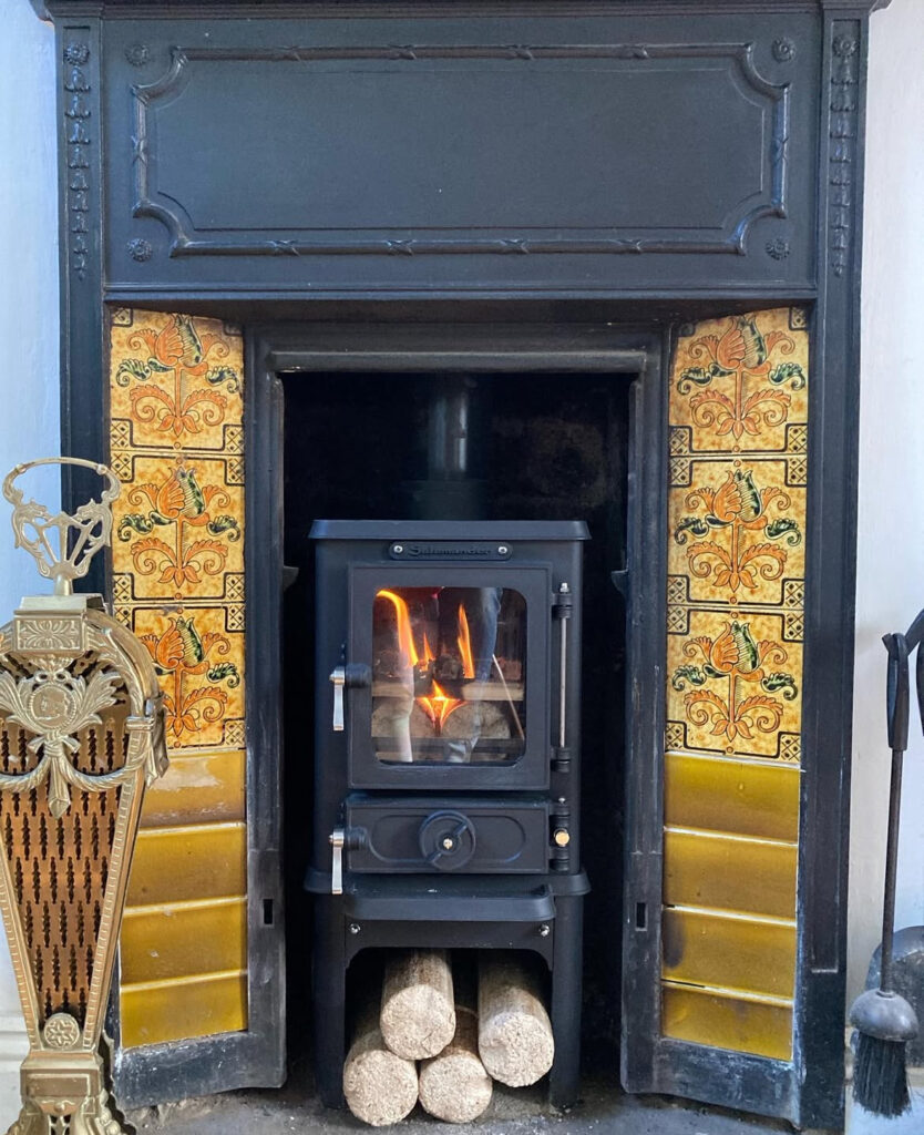 wood burning stove installation